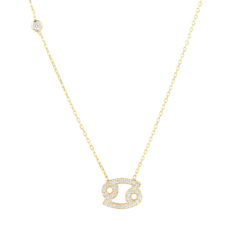 Thumbnail of Zodiac Star Sign Pendant Necklace Gold Cancer image