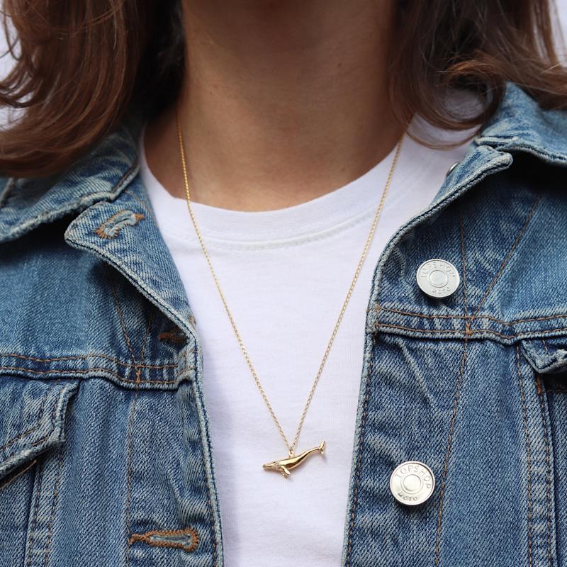 Thumbnail of Blue Whale Necklace - Gold image