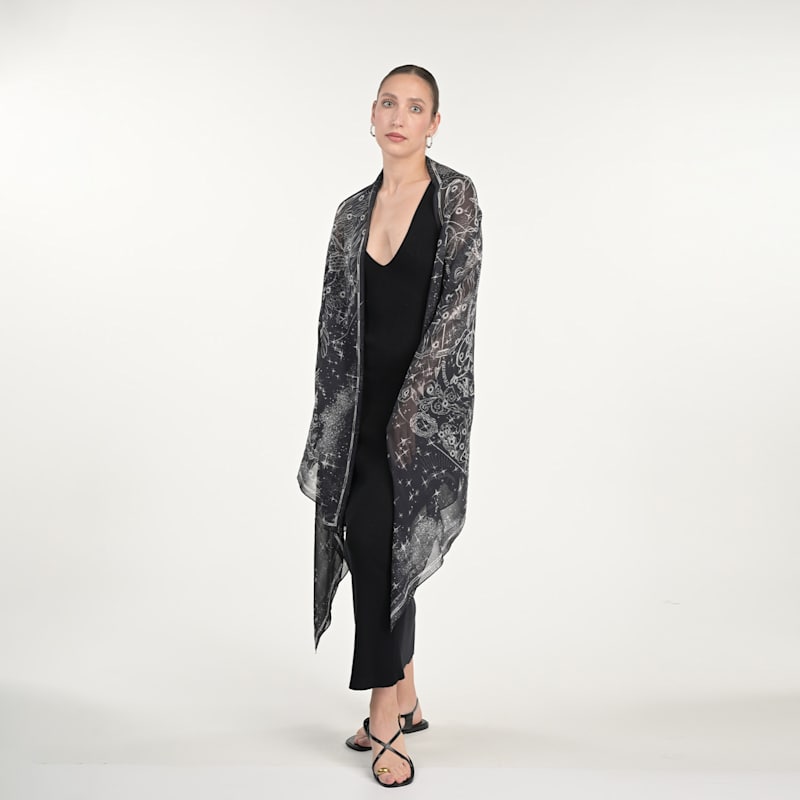 Thumbnail of Zodiac Silk Chiffon Scarf image