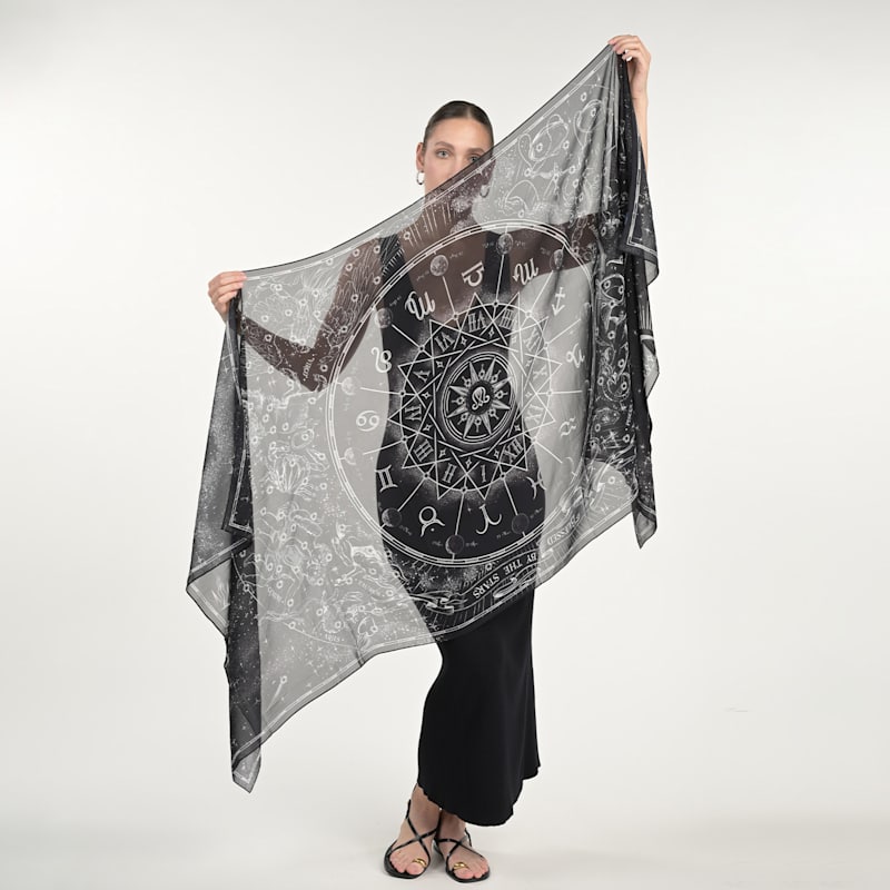 Thumbnail of Zodiac Silk Chiffon Scarf image