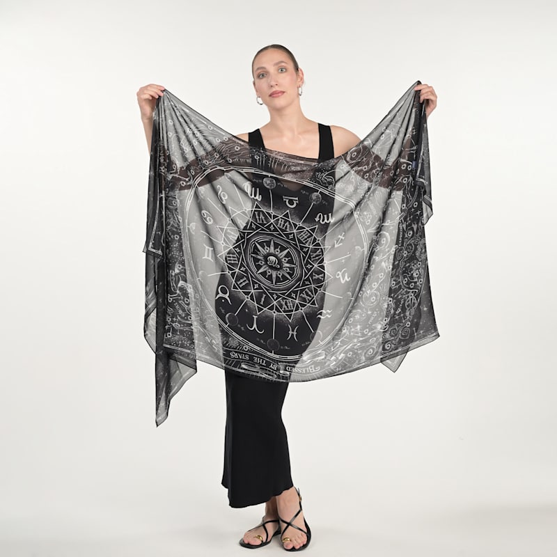 Thumbnail of Zodiac Silk Chiffon Scarf image