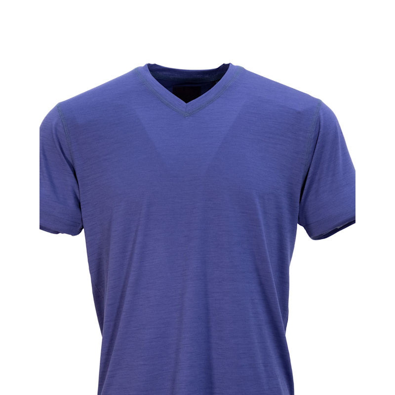 Thumbnail of Victor V-Neck Merino Shirt In Skipper image
