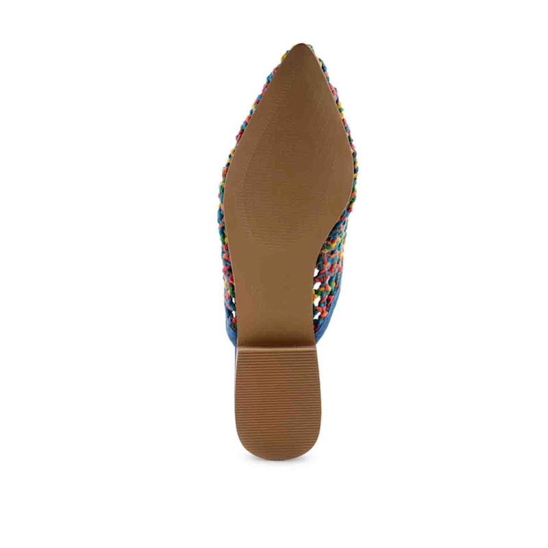 Zooey Colorful Woven Flat Mules In Multicolor By Rag & Co | Rag & Co ...