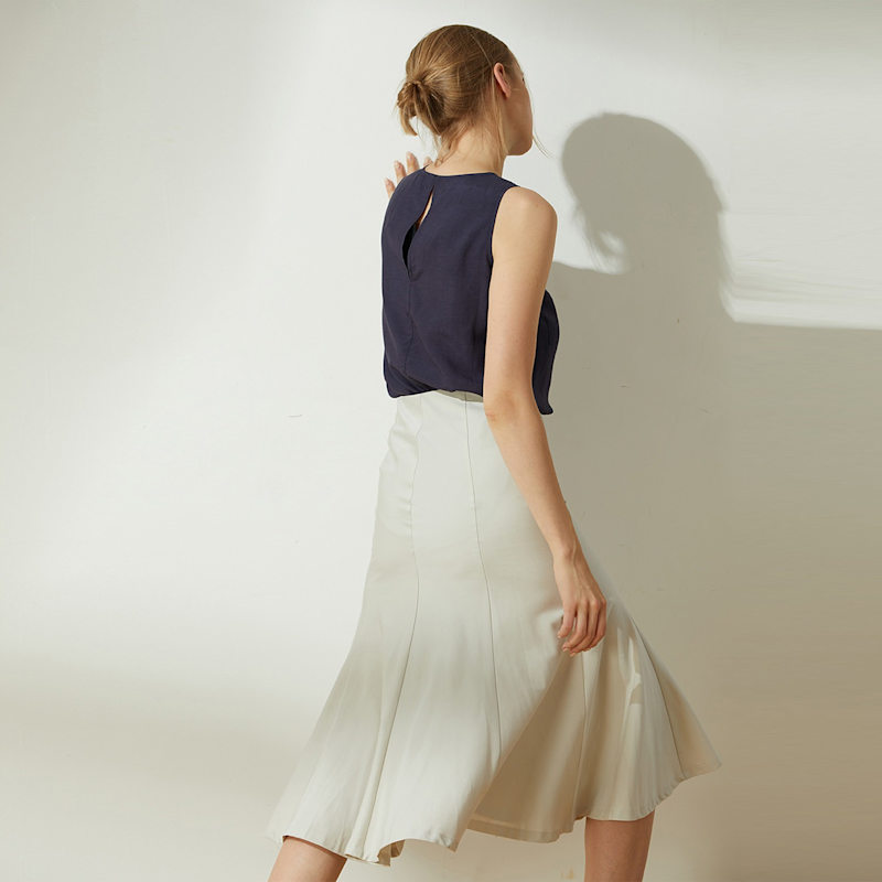 Thumbnail of Kierce Mermaid Midi Skirt In Oyster image