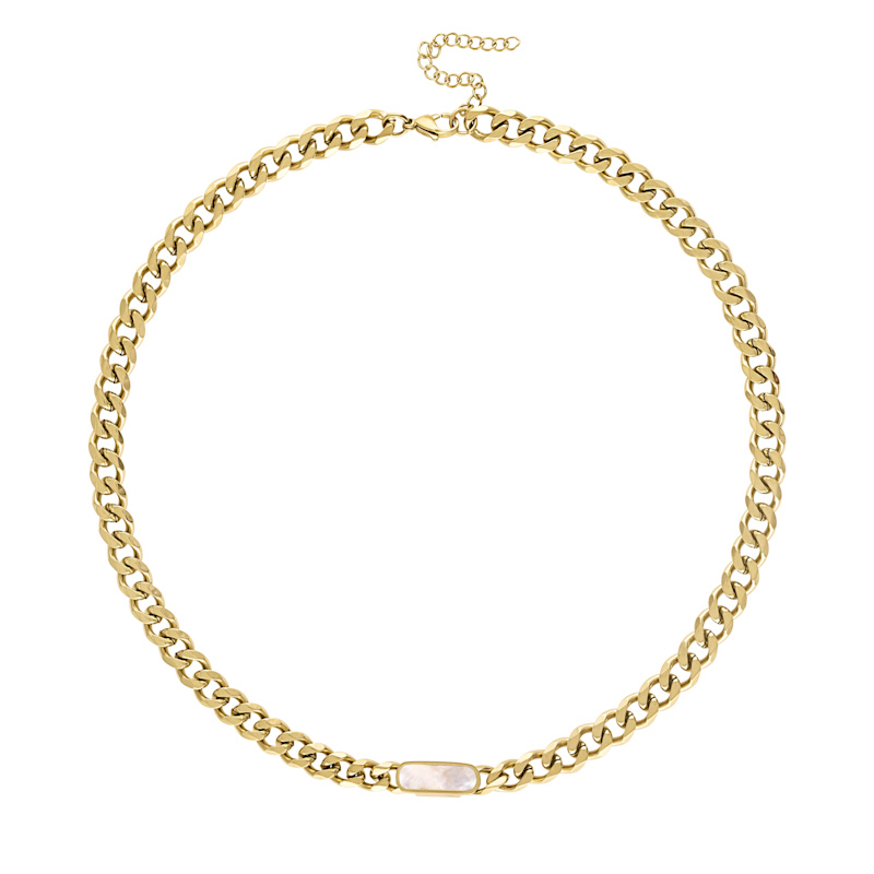 Thumbnail of Tessa Cuban Chain Necklace - White image