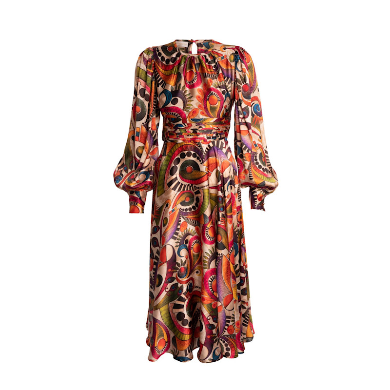 Thumbnail of Geometric Silk Dress image