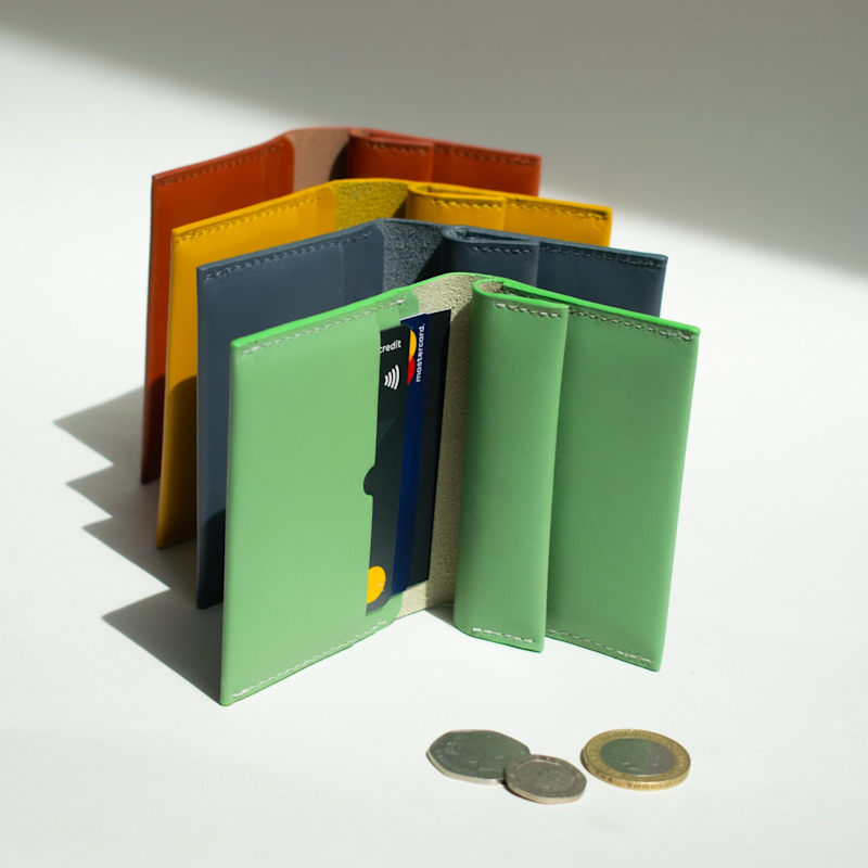 Thumbnail of Handmade Leather Coin & Card Wallet - Navy Blue image