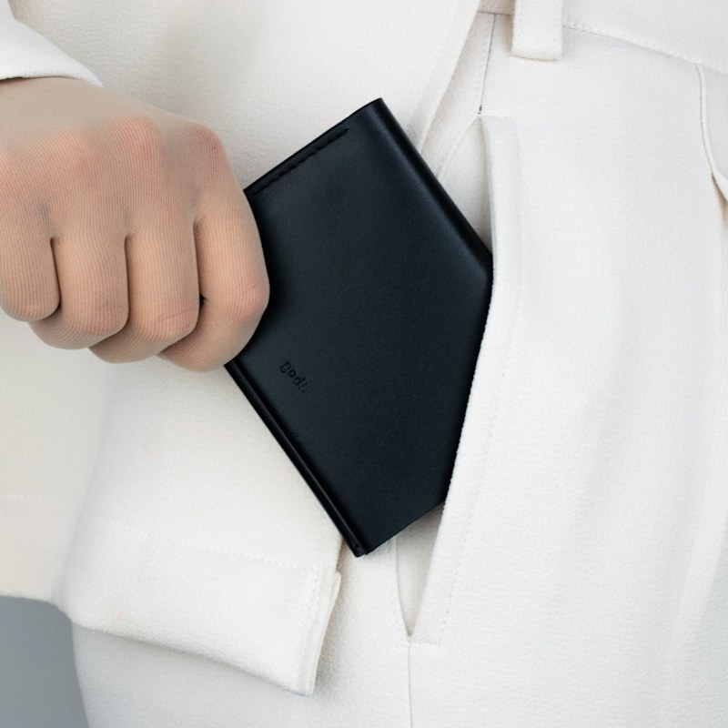 Thumbnail of Handmade Bifold Leather Wallet - Black image