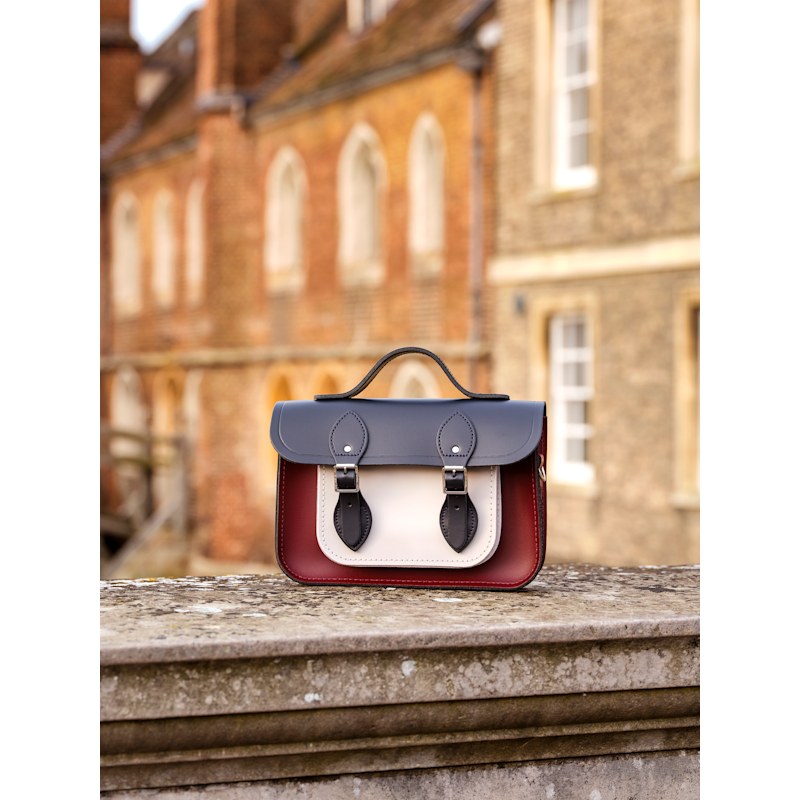 The 11 Inch Batchel -Clay, Oxblood & Navy | Cambridge Satchel