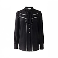 Viva - Black Fitted Organic Peace Silk Shirt | Modallica | Wolf