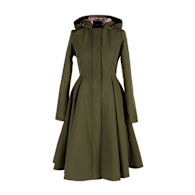 Fitted & Flared Women's Coat With Hood: Misty Rose