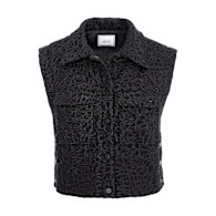 Black Sleeveless Wrap Peplum Lapel Neck Vest | concept A trois