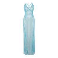 Lara Aqua Ruffle Dress | Delfi Collective | Wolf & Badger
