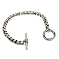 Men'S Double Anchor Chain Bracelet With T-Bar Clasp – Sterling