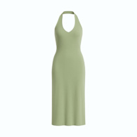 Orion Halter Cotton Midi Dress  Brown | MONLICIA | Wolf & Badger