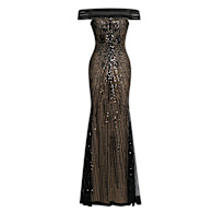 black and silver dress Simple Mermaid Tulle Sequin Black/Silver Long Prom Dress, Black/Silver Long Party Dress US 8 / Black/Silver