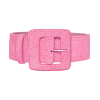 Suede Square Buckle Belt - Fuchsia | BeltBe | Wolf & Badger