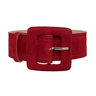 Suede Square Buckle Belt - Fuchsia | BeltBe | Wolf & Badger