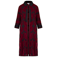 Suki Emerald Green Silk Velvet Coat Dress | Antra Designs | Wolf & Badger