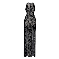 Fatima Black Crystal Sleeveless Corset Mermaid Maxi Dress | Miss Circle New  York | Wolf & Badger
