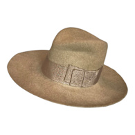 Jaime Slye The Phoebe Wool Felt Wide Brim Fedora in Blush Beige Small Phoebe Wide Brim Wool Hat - Burnt Orange | Jamie Slye Hats +  main image 2