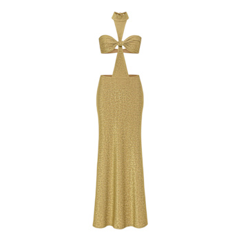 wolf and badger gold dress Never Say Never Yellow Gold One Shoulder Dress by Me & Thee