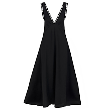 black linen beach dress Minimalist Long Linen Dress for Women, 100 Linen Maxi Dress, Casual Summer Dress, Linen Clothing, Floor Length Linen Dress, XL / Military main image 1