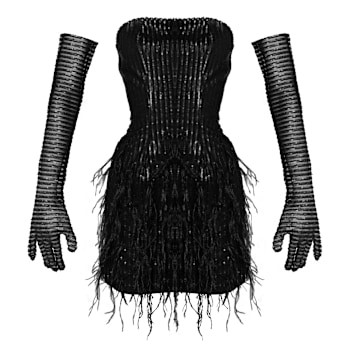 best dresses for black tie optional wedding Always Best Cut-Out Bustier Draped Mini Dress ‍ ️Mermaid Way, Black / L main image 0