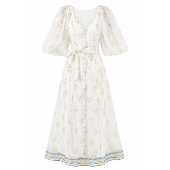 wolf and badger silk dress Monique Singh Silk High-neck Midi Dress