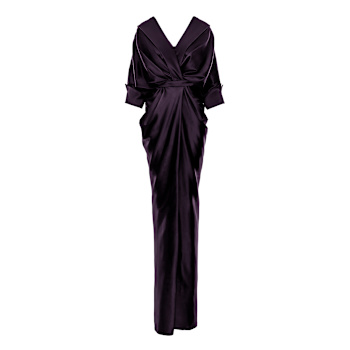 wolf and badger satin dress Women's Green Floral Print Satin Maxi Dress | Extra Large