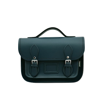 Leather Midi Satchel - Pine Green