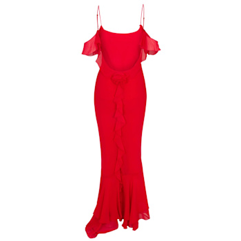 sachin and babi light blue dress Chiffon Pleated Cape Sleeve Maxi Dress – JardinVue