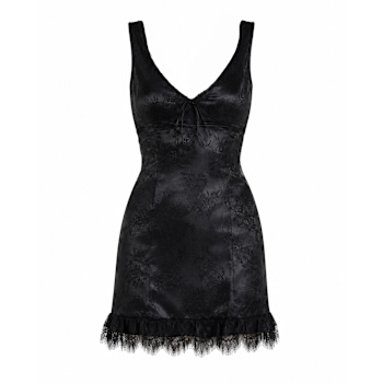 wolf and badger black dress Long With Cascading Slits Ruffles, Sequined Details Normal fit Wolf & Badger | Just