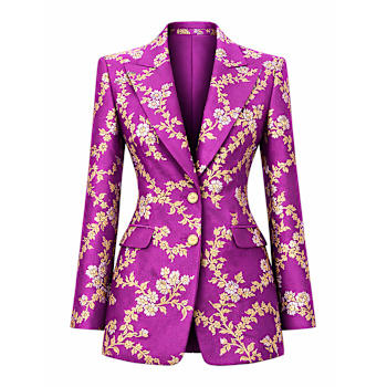 slim fit dress slacks Unique21 Blazer Dress, Luxe Stain Breasted Purple Blazer Dress 6 main image 1