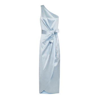 princess polly baby blue dress A-Line Strapless Sky Blue Satin Front Slit Long Prom Dress with Bow –  YESBABYONLINE main image 0