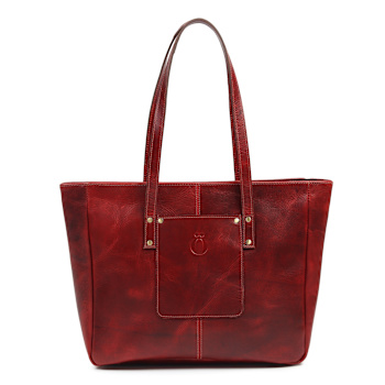 Noir Rogue Handmade Leather Tote Bag - Ox Red