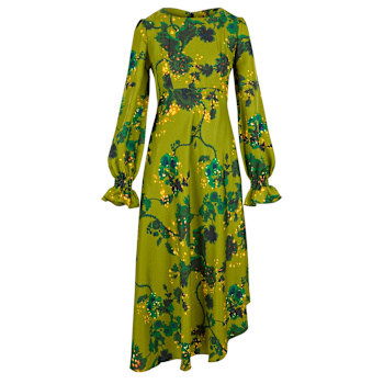 green emerald velvet dress Long Sleeve Long Wedding-Guest Dress 7482 Emerald / 2 main image 1