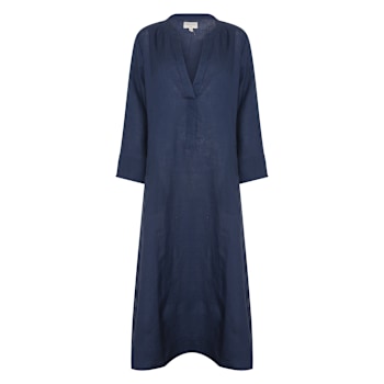 chinese dress ladies Linen Maxi Dress with Pockets main image 0
