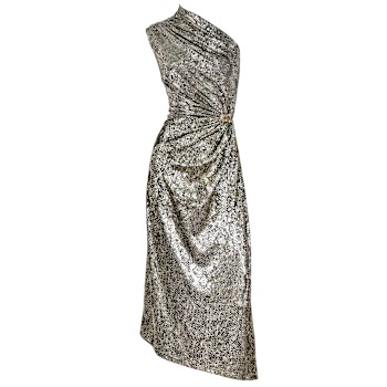 slim fit dress slacks Sequin V-Neckline Silver Evening Gown by Jovani 22314 6 / Black/Silver (Black) main image 1
