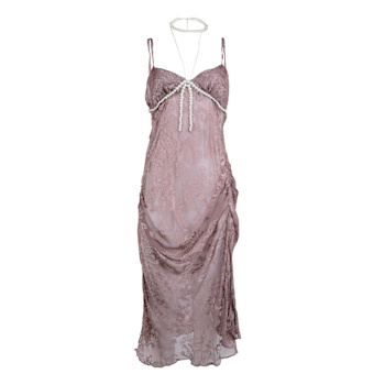 strapless open back dress Feather Embellished Sequin Long Party Dress with Tail 42