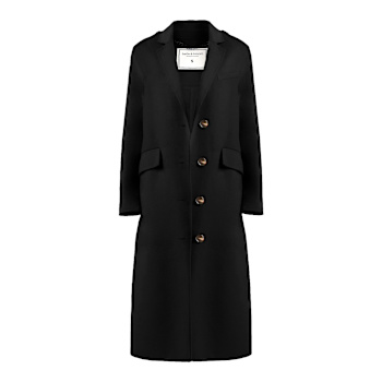 Women's Black Long Coat Coats | Wolf & Badger