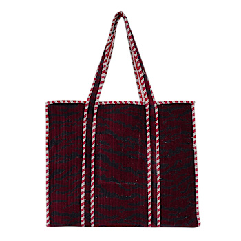 The Velvet Tiger Tote In Burgundy