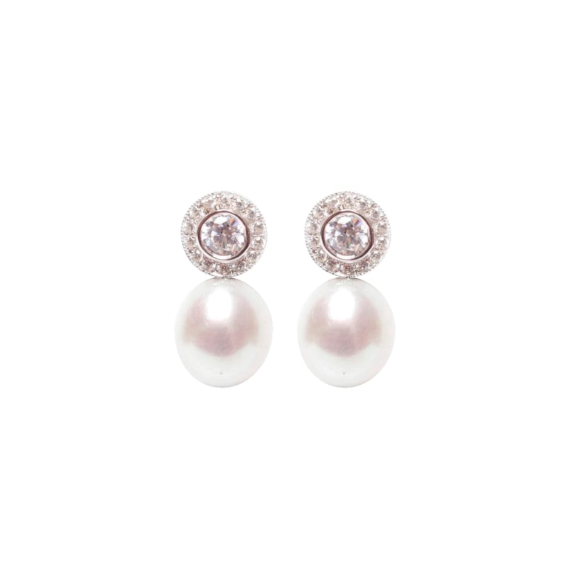 Thumbnail of Halo White Pearl Earrings image