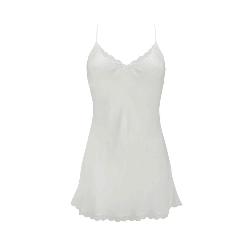 Women Cotton INNER White Lace Slip Dress Underwear Sleepwear