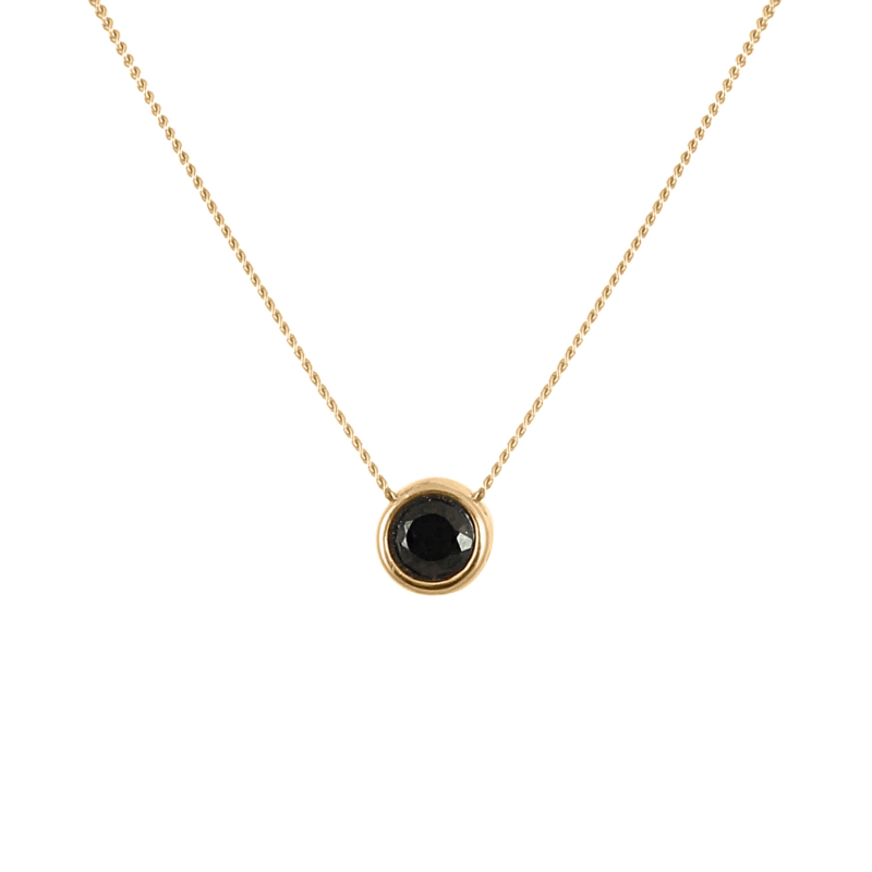 Thumbnail of Black Spinnel Brilliant Cut Necklace - Gold image