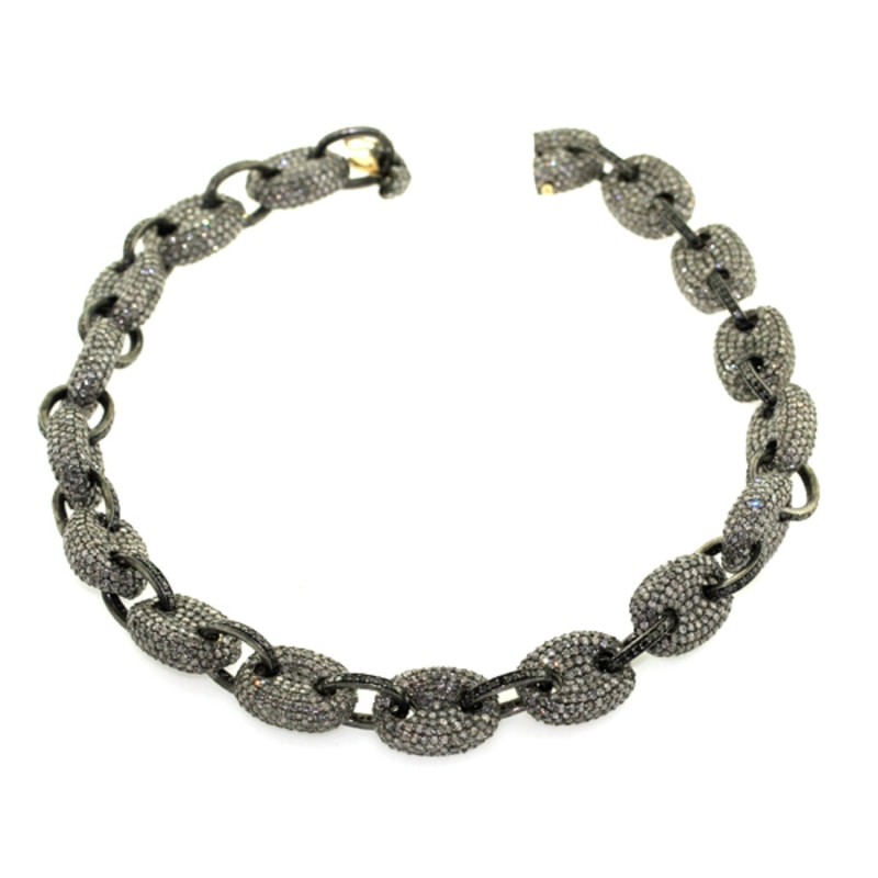 14K Gold Pave Natural Diamond 925 Sterling Silver Vintage Style