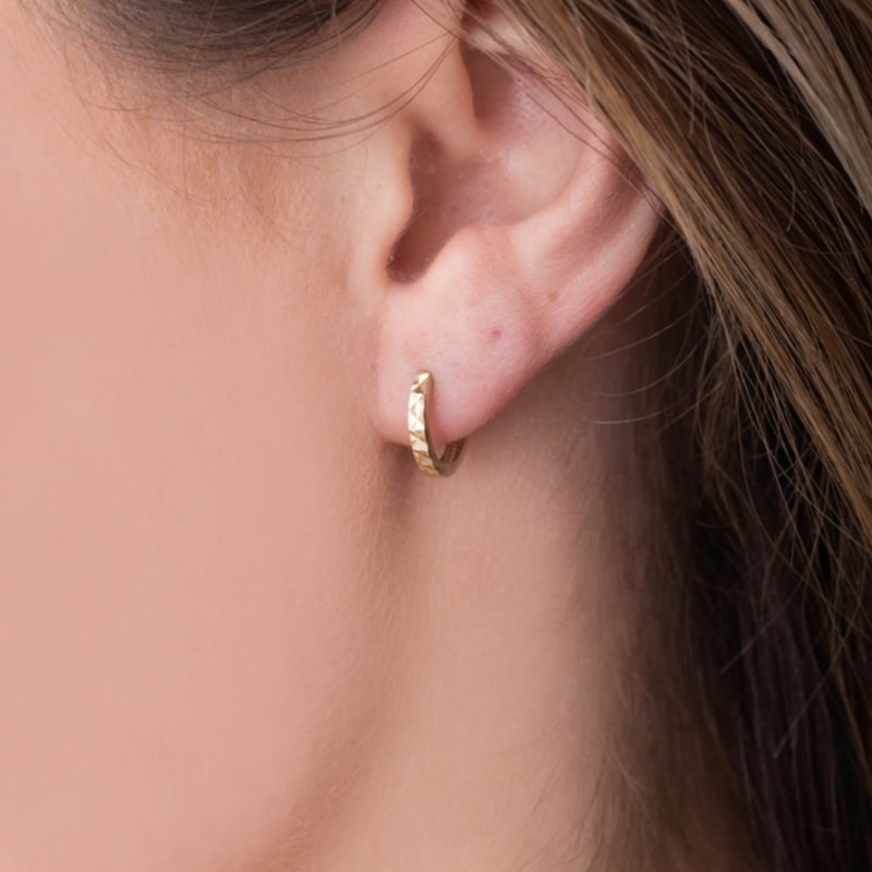 Solid gold mini hoops clearance