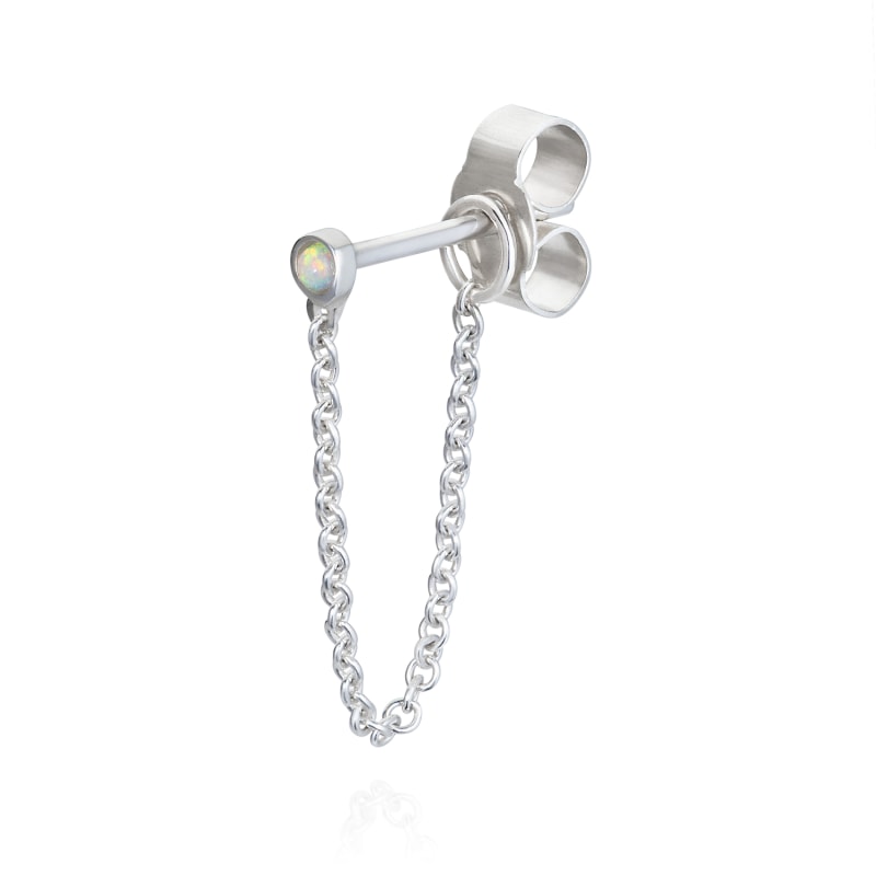 Thumbnail of Opal & Chain Earring - Silver image