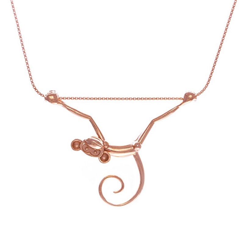 Thumbnail of Toy Monkey Necklace - Rose Gold image