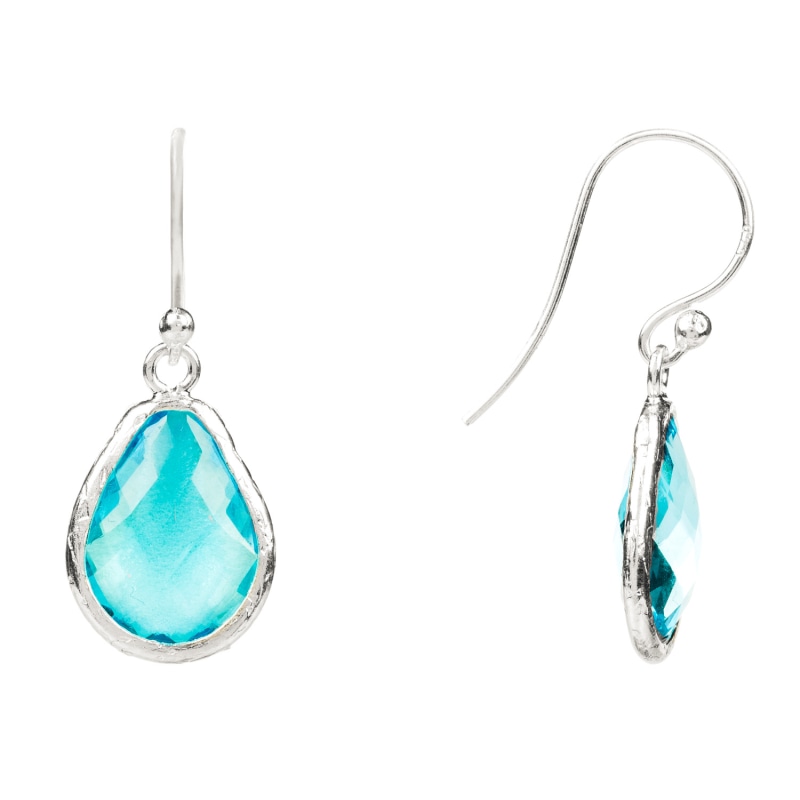 Thumbnail of Petite Drop Earrings Blue Topaz Hydro Silver image